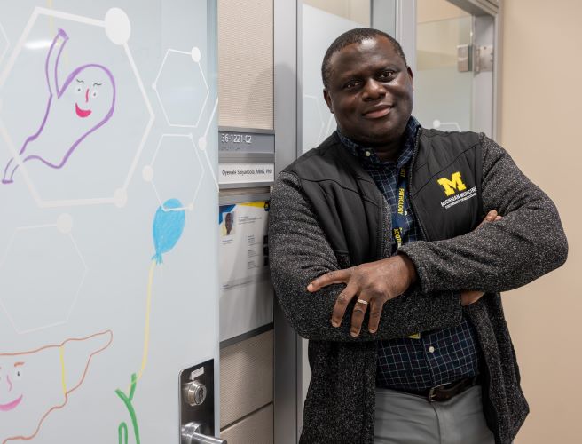 Dr. Oyewale Shiyanbola greets you from his office.